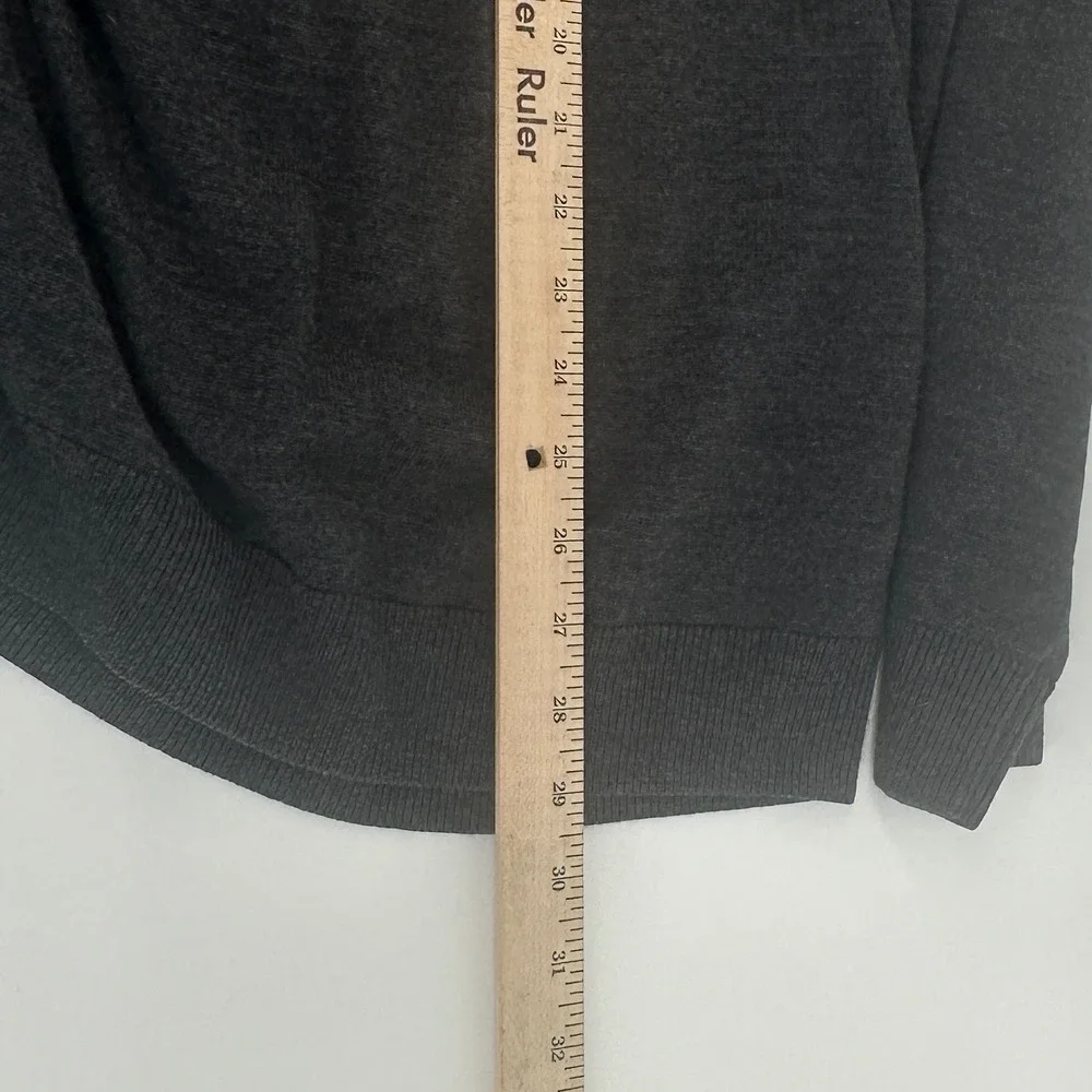 Beretta Quarter Zip Sweater Mens XL Charcoal Gray Solid 100% Merino Wool NWT